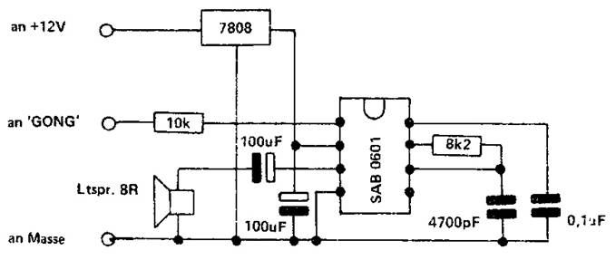 Schaltung mit 3-Klang Gong SAB0600